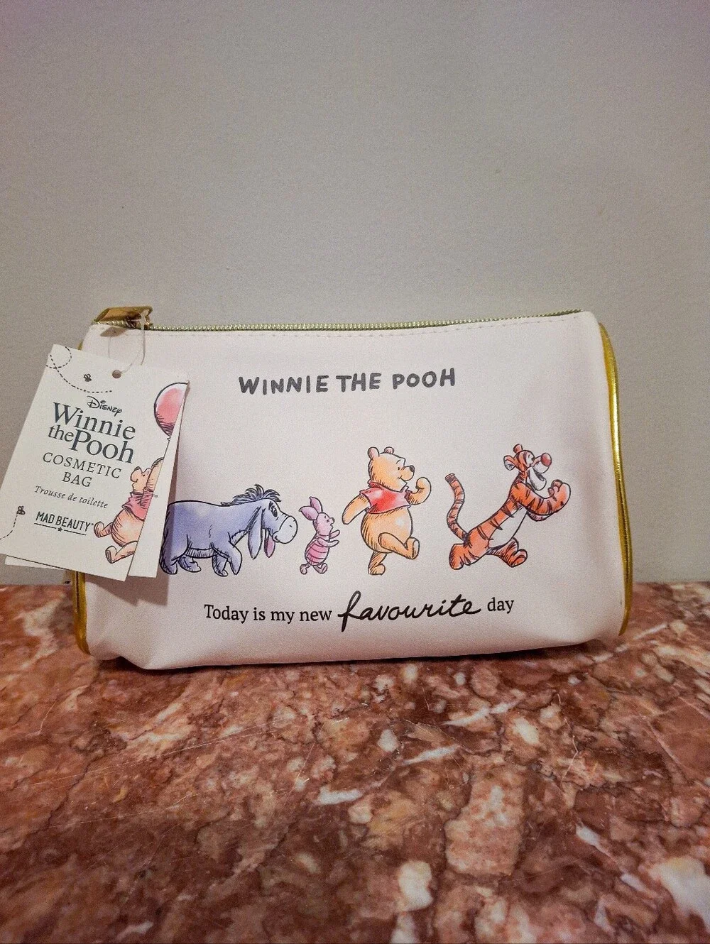 Disney Winnie the Pooh Cosmetic Bag NWT - Cream with Characters Print